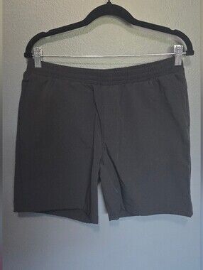 FLX Active Outdoors Elastic-Waist Black Shorts  7"